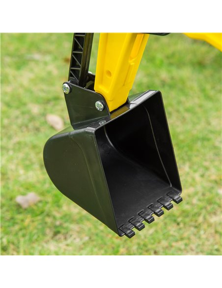 HOMCOM Ride-on Toy Pedal Digger Pretend Play Construction Car with Horn for Kids & Toodler, Yellow - pic 18304 | FastDaddyshop