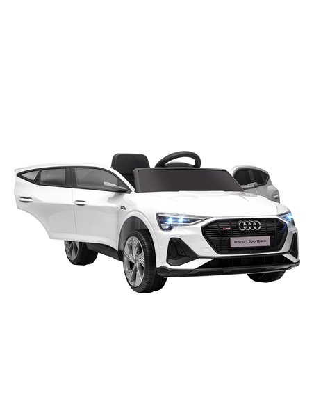 HOMCOM 12V Kids Electric Ride-On Car with Remote Control, Lights, Music, Horn, White - pic 18305 | FastDaddyshop