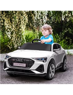 HOMCOM 12V Kids Electric Ride-On Car with Remote Control, Lights, Music, Horn, White 2
