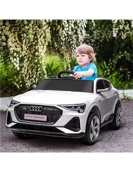 HOMCOM 12V Kids Electric Ride-On Car with Remote Control, Lights, Music, Horn, White - pic 18306 | FastDaddyshop