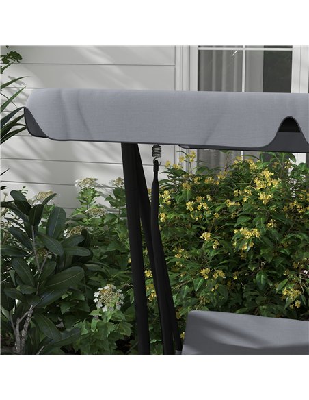 Outsunny Three-Person garden Swing Chair, with Adjustable Canopy - Dark Grey - pic 183108 | FastDaddyshop