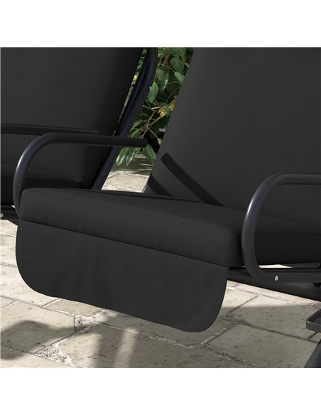 Outsunny Two-Seat Garden Swing Chair, with Protective Canopy - Black - pic 183117 | FastDaddyshop