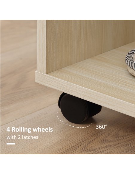 HOMCOM Open Wardrobe on Wheels, Bedroom Wardrobe with Clothes Hanging Rail, 3 Storage Shelves, Mobile Garment Rack for Cloakroom - pic 183132 | FastDaddyshop