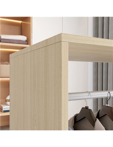 HOMCOM Open Wardrobe on Wheels, Bedroom Wardrobe with Clothes Hanging Rail, 2 Storage Shelves, Mobile Garment Rack for Cloakroom - pic 183152 | FastDaddyshop