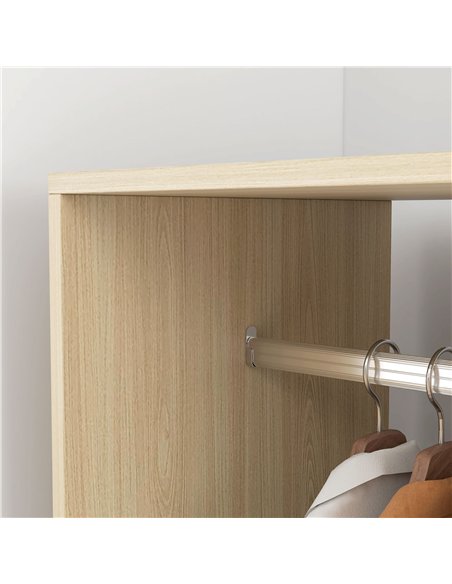HOMCOM Open Wardrobe on Wheels, Bedroom Wardrobe with Clothes Hanging Rail, 2 Storage Shelves, Mobile Garment Rack for Cloakroom - pic 183153 | FastDaddyshop