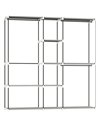HOMCOM Portable Wardrobe, Open Clothes Wardrobe with 8 Shelves, 3 Hanging Rails, Light Grey