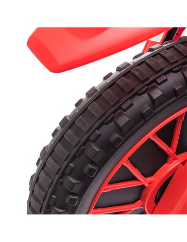 HOMCOM 12V Kids Electric Motorcycle Ride-On, with Training Wheels, for Ages 3-6 Years - Red