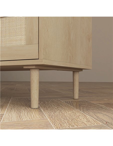 HOMCOM Chest of Drawers, 6-Drawer Dresser, Tall Storage Drawer Unit with Rattan Element for Bedroom, Living Room, Oak - pic 183233 | FastDaddyshop