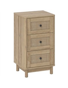 HOMCOM 40 cm Drawer Chest of Drawers with 3 Drawer - Oak