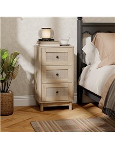 HOMCOM 40 cm Drawer Chest of Drawers with 3 Drawer - Oak 2