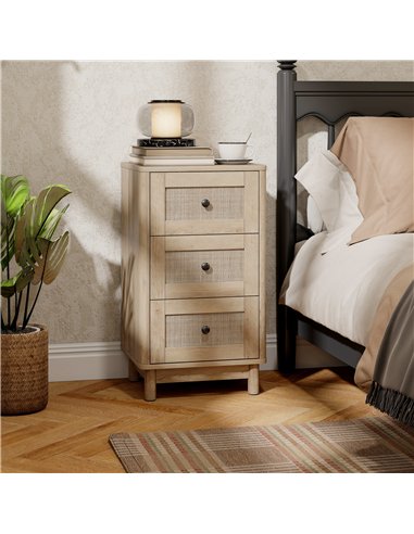 HOMCOM 40 cm Drawer Chest of Drawers with 3 Drawer - Oak