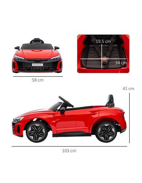 HOMCOM 3+ Kids Electric Audi Licensed Ride-On with Remote Control, Suspension System, Lights, Music, Red - pic 18325 | FastDaddyshop