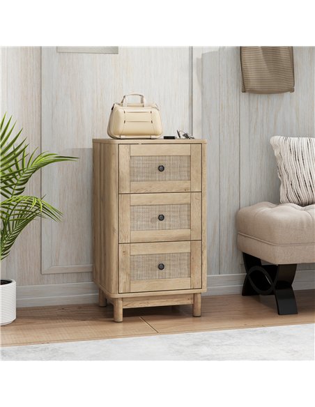 HOMCOM 40 cm Drawer Chest of Drawers with 3 Drawer - Oak - pic 183252 | FastDaddyshop