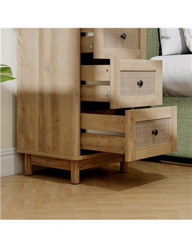 HOMCOM 40 cm Drawer Chest of Drawers with 3 Drawer - Oak