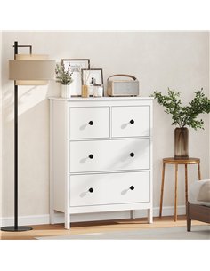 HOMCOM Modern Chest of Drawers, 4 Drawer Dresser Clothes Storage Organiser for Living Room, Hallway, Entryway, White 2