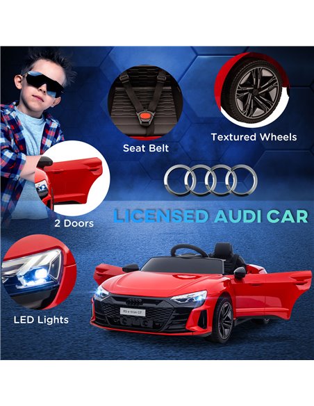 HOMCOM Audi Licensed 12V Kids Electric Ride-On, with Remote Control, Suspension System, Lights, Music, Motor - Red - pic 18326 | FastDaddyshop
