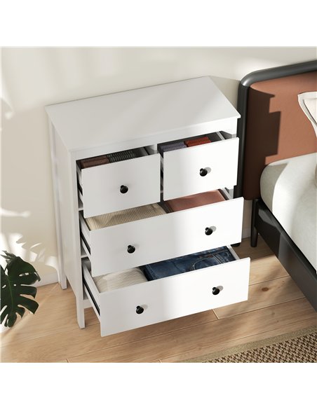 HOMCOM Modern Chest of Drawers, 4 Drawer Dresser Clothes Storage Organiser for Living Room, Hallway, Entryway, White - pic 183260 | FastDaddyshop