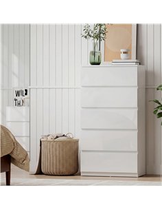 HOMCOM Chest of Drawers, 5-Drawer Storage Cabinets, Modern Dresser, Storage Drawer Unit for Bedroom 2