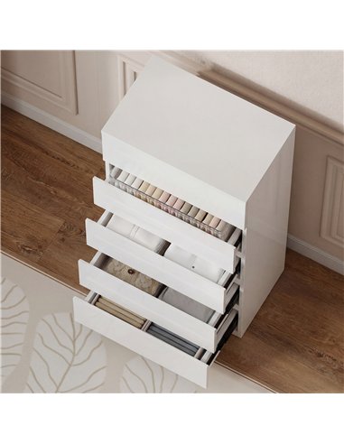 HOMCOM Chest of Drawers, 5-Drawer Storage Cabinets, Modern Dresser, Storage Drawer Unit for Bedroom