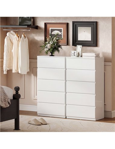 HOMCOM Chest of Drawers, 5-Drawer Storage Cabinets, Modern Dresser, Storage Drawer Unit for Bedroom