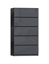 HOMCOM Chest of Drawers, 5-Drawer Storage Cabinets, Modern Dresser, Storage Drawer Unit for Bedroom