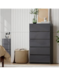 HOMCOM Chest of Drawers, 5-Drawer Storage Cabinets, Modern Dresser, Storage Drawer Unit for Bedroom 2