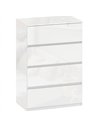 HOMCOM High Gloss Chest of Drawers, 4-Drawer Storage Cabinets, Modern Dresser for Bedroom, White
