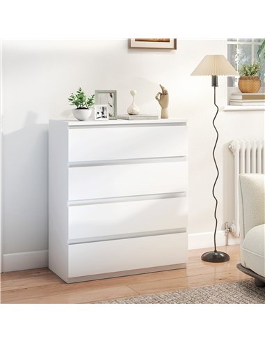 HOMCOM Chest of Four Drawers - White