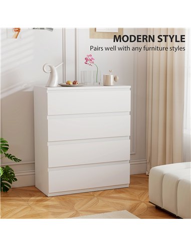 HOMCOM Chest of Four Drawers - White
