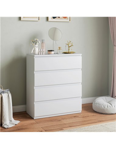 HOMCOM Chest of Four Drawers - White