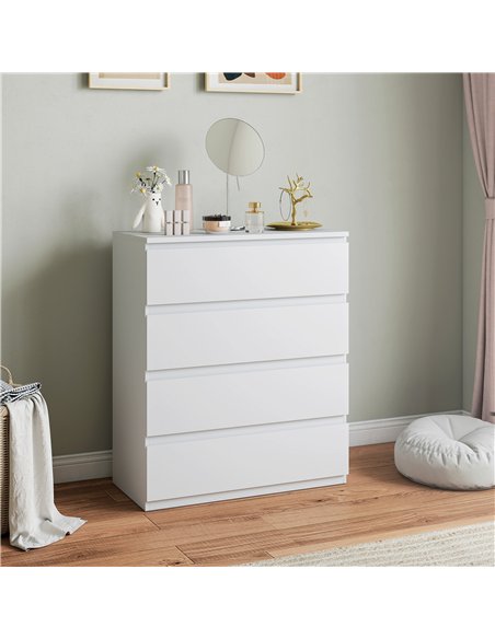 HOMCOM Chest of Four Drawers - White - pic 183314 | FastDaddyshop