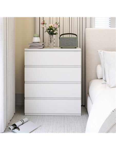 HOMCOM Chest of Four Drawers - White - pic 183315 | FastDaddyshop
