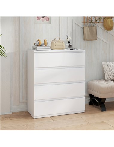 HOMCOM Chest of Four Drawers - White