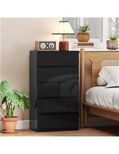 HOMCOM Chest of Drawers, 5-Drawer Storage Cabinets, Modern Dresser, Storage Drawer Unit for Bedroom