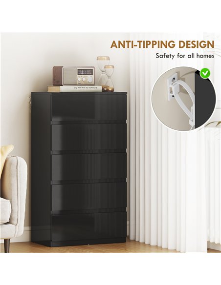 HOMCOM Chest of Drawers, 5-Drawer Storage Cabinets, Modern Dresser, Storage Drawer Unit for Bedroom - pic 183421 | FastDaddyshop
