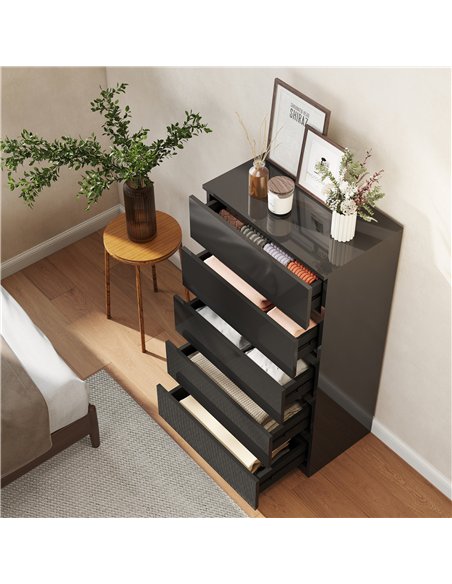 HOMCOM Chest of Drawers, 5-Drawer Storage Cabinets, Modern Dresser, Storage Drawer Unit for Bedroom - pic 183423 | FastDaddyshop