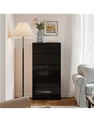 HOMCOM Chest of Drawers, 5-Drawer Storage Cabinets, Modern Dresser, Storage Drawer Unit for Bedroom