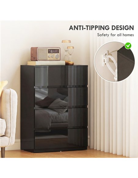 HOMCOM Chest of Drawers, 4-Drawer Storage Cabinets, Modern Dresser, Storage Drawer Unit for Bedroom - pic 183430 | FastDaddyshop