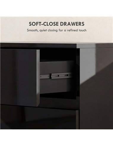 HOMCOM Chest of Drawers, 4-Drawer Storage Cabinets, Modern Dresser, Storage Drawer Unit for Bedroom