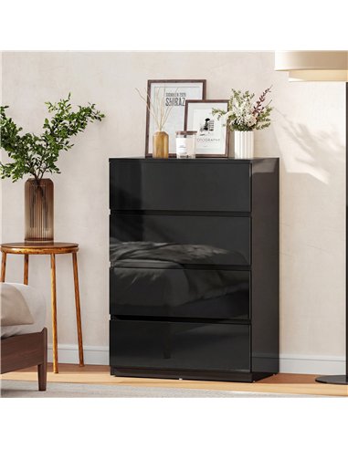 HOMCOM Chest of Drawers, 4-Drawer Storage Cabinets, Modern Dresser, Storage Drawer Unit for Bedroom