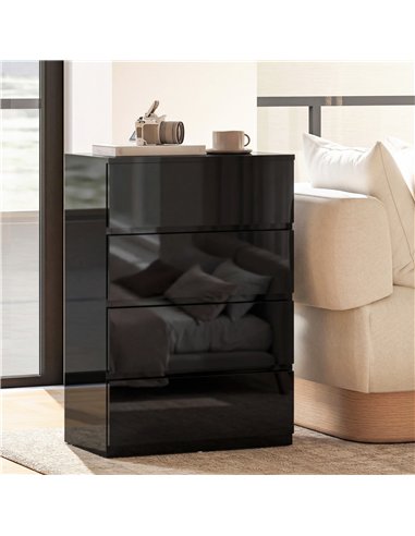HOMCOM Chest of Drawers, 4-Drawer Storage Cabinets, Modern Dresser, Storage Drawer Unit for Bedroom