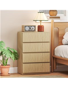 HOMCOM Chest of Drawers, 4-Drawer Storage Cabinets, Modern Dresser, Storage Drawer Unit for Bedroom 2