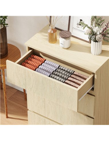 HOMCOM Chest of Drawers, 4-Drawer Storage Cabinets, Modern Dresser, Storage Drawer Unit for Bedroom