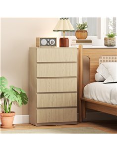 HOMCOM Chest of Drawers, 5-Drawer Storage Cabinets, Modern Dresser, Storage Drawer Unit for Bedroom 2