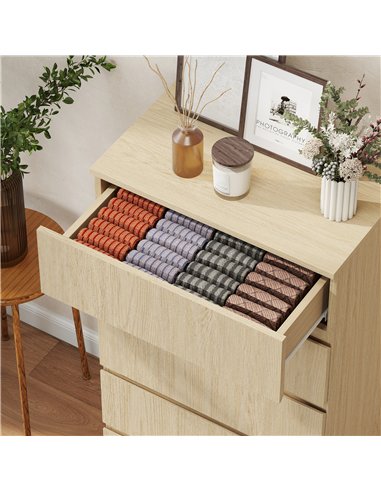 HOMCOM Chest of Drawers, 5-Drawer Storage Cabinets, Modern Dresser, Storage Drawer Unit for Bedroom