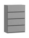 HOMCOM Chest of Drawers, 4-Drawer Storage Cabinets, Modern Dresser, Storage Drawer Unit for Bedroom