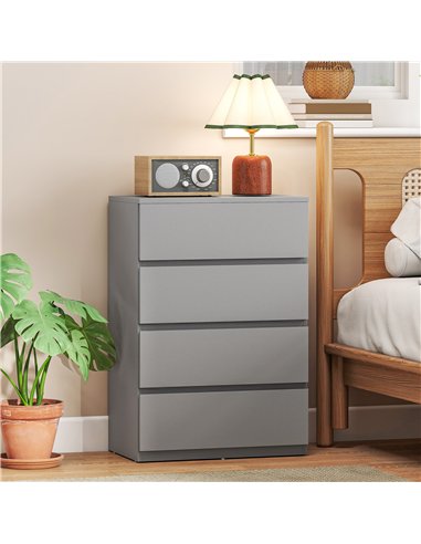 HOMCOM Chest of Drawers, 4-Drawer Storage Cabinets, Modern Dresser, Storage Drawer Unit for Bedroom