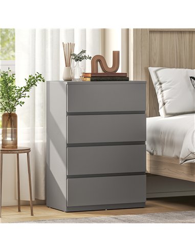 HOMCOM Chest of Drawers, 4-Drawer Storage Cabinets, Modern Dresser, Storage Drawer Unit for Bedroom