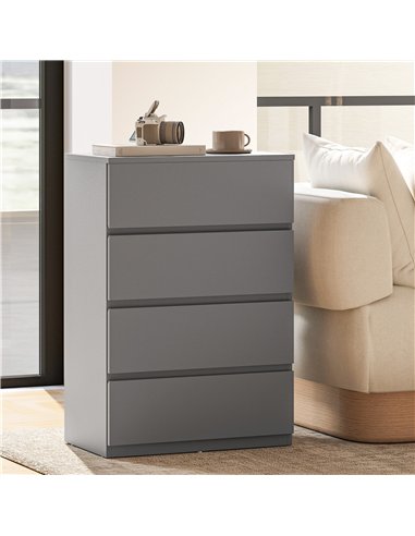 HOMCOM Chest of Drawers, 4-Drawer Storage Cabinets, Modern Dresser, Storage Drawer Unit for Bedroom