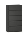 HOMCOM Chest of Drawers, 5-Drawer Storage Cabinets, Modern Dresser, Storage Drawer Unit for Bedroom
